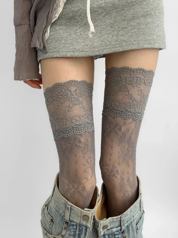 Sexy lace trimmed nylon fishin - Fishing Socks ulasan dan harga